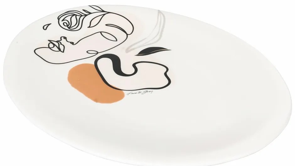 Piatto da portata in ceramica , 38 x 27,5 cm Face to Grey - VDE Tivoli 1996