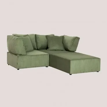 Divano Componibile In Pezzi Con Poltrone Angolari E Puff In