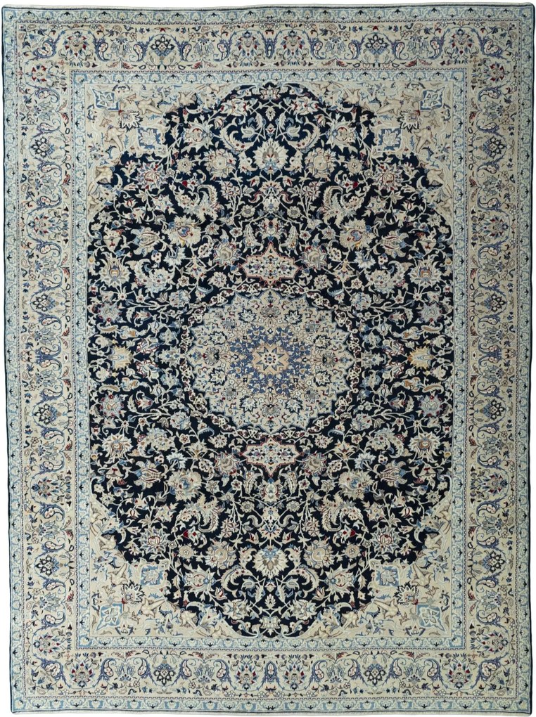 Nain Tappeto persiano 400 x 300 Blu (Iran) Annodato A Mano
