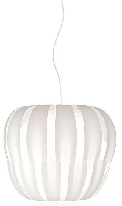Sospensione Moderna 1 Luce Queen In Polilux Bianco D19 Made In Italy