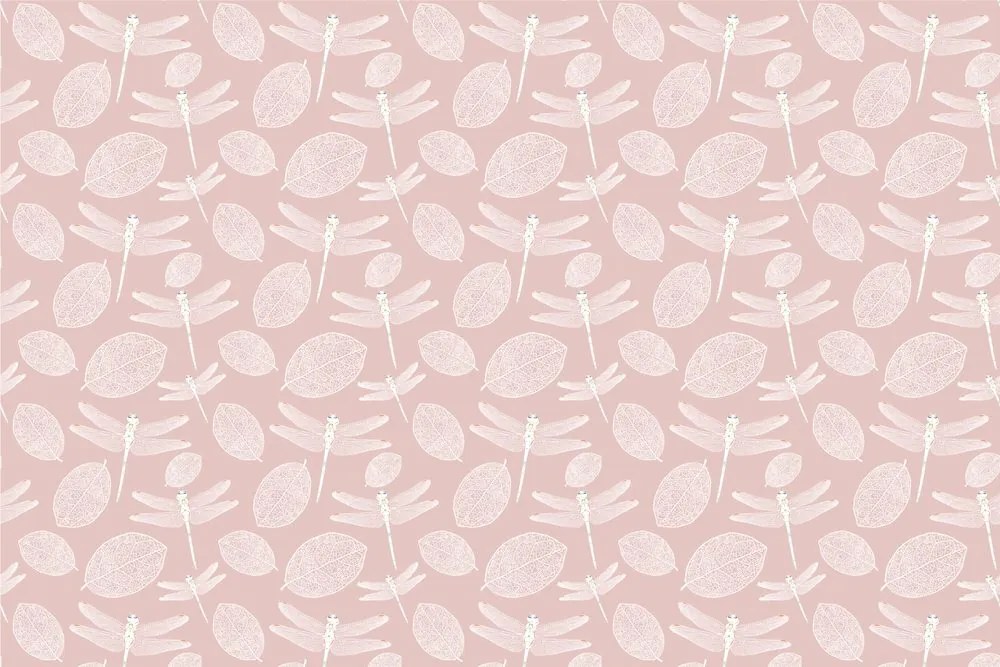 Carta da parati – Libellule volanti in rosa