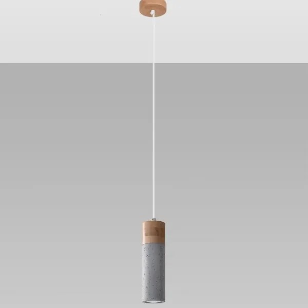Sollux SL.0965 - Lampadario a sospensione con filo ZANE 1xGU10/40W/230V calcestruzzo/legno