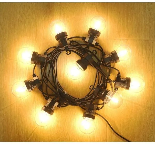 Retlux - Catena decorativa da esterno LED GHIRLANDA G45 10xE27/230V 8m IP44 bianco caldo