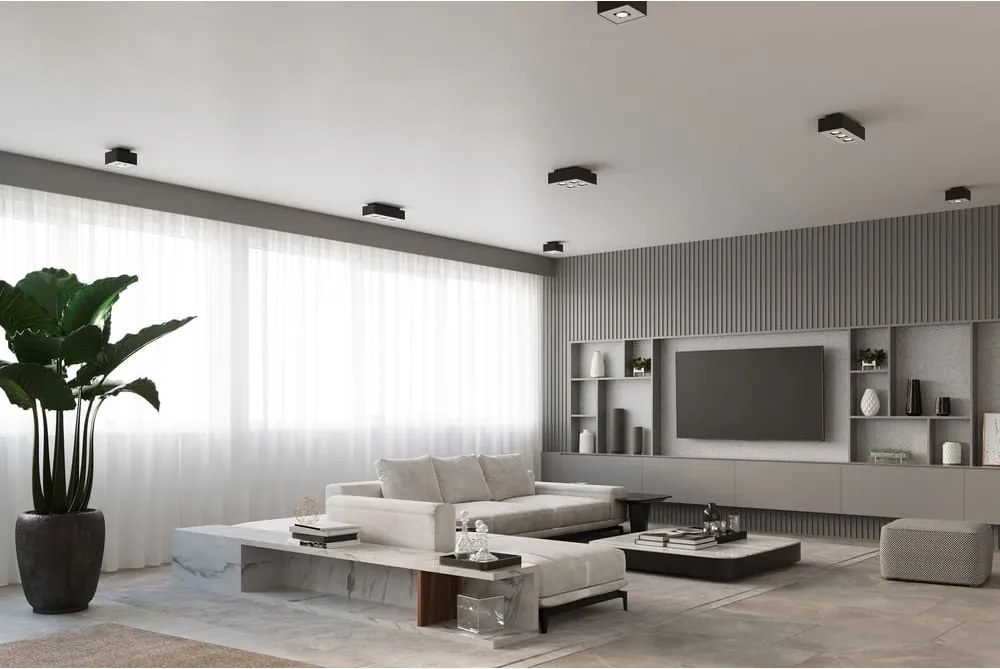 Plafoniera nera Hydra - Sollux