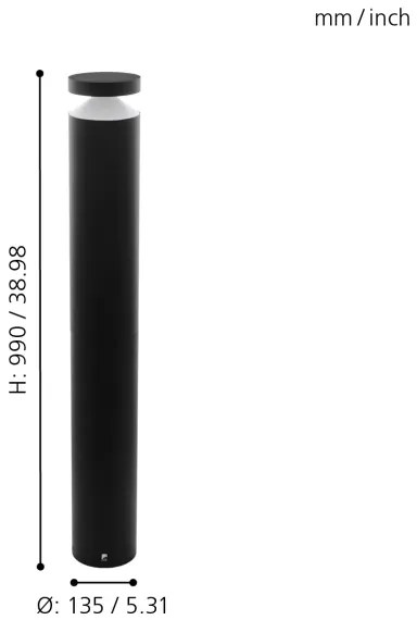 Eglo 97304 - Lampada LED da esterno MELZO LED/11W/230V nero 990 mm