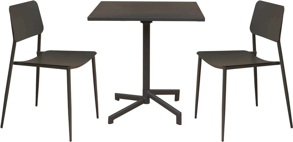 OPERA - set tavolo in metallo cm 70 x 70 x 73 h con 2 sedie Viper