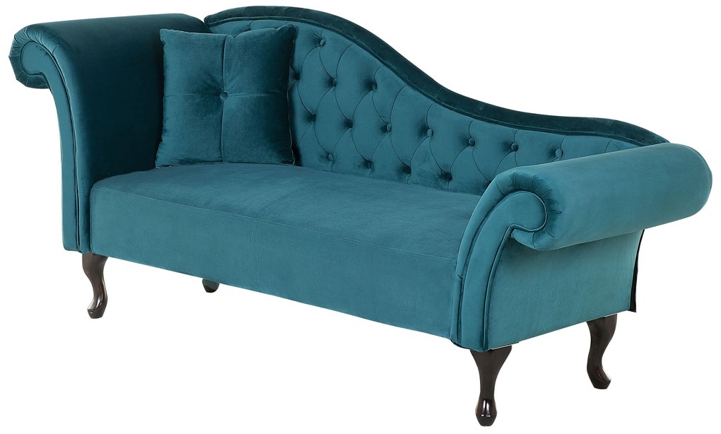 Chaise longue velluto foglia di tè sinistra LATTES Beliani