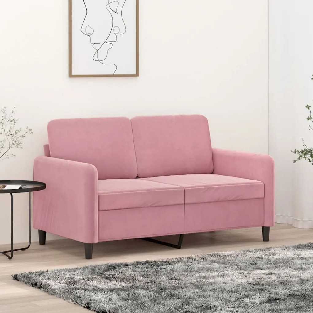 Divano A 2 Posti Rosa 120 Cm İn Velluto /