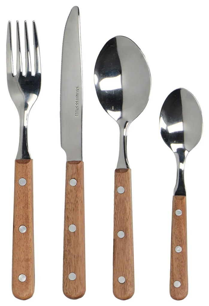 Set 16 posate manico in legno Mikasa