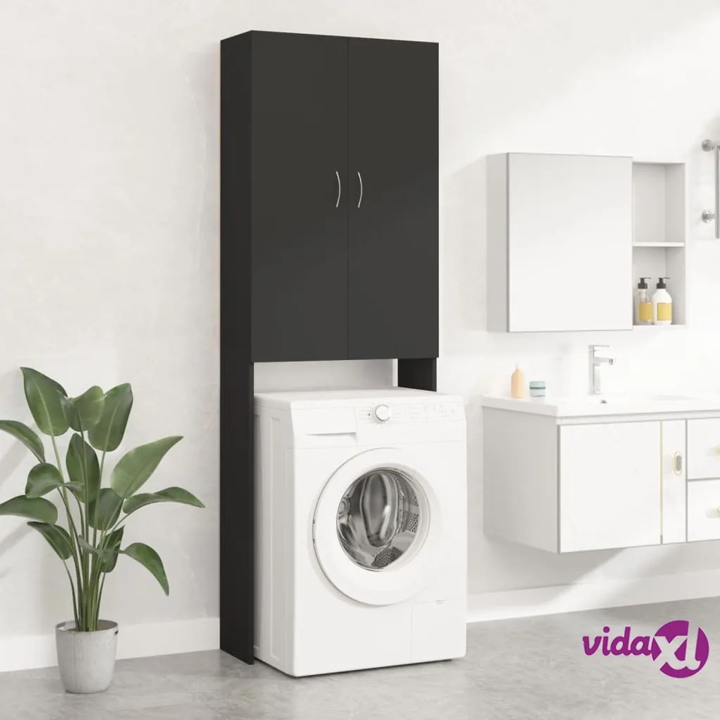 vidaXL Mobile per Lavatrice Nero 64x25,5x190 cm