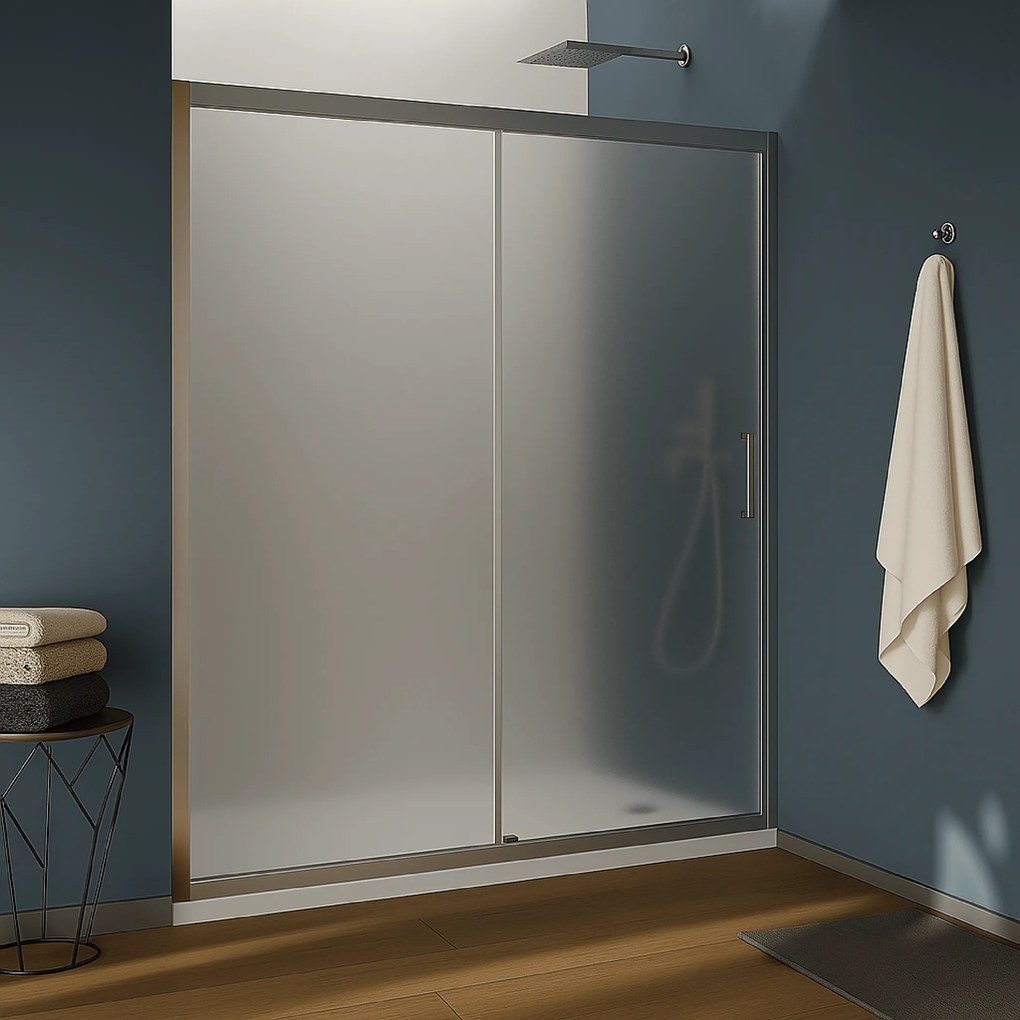 Box Doccia Scorrevole 110 Cm Vanita Docce "Hera" Cromo Lucido/Vetro Crepè