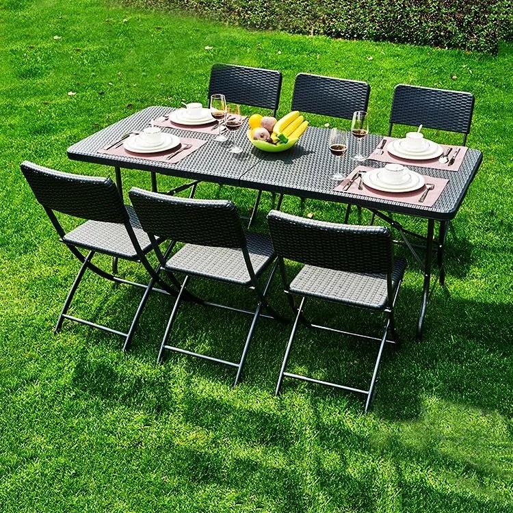 Tavolo pieghevole da giardino per catering 180 cm - rattan