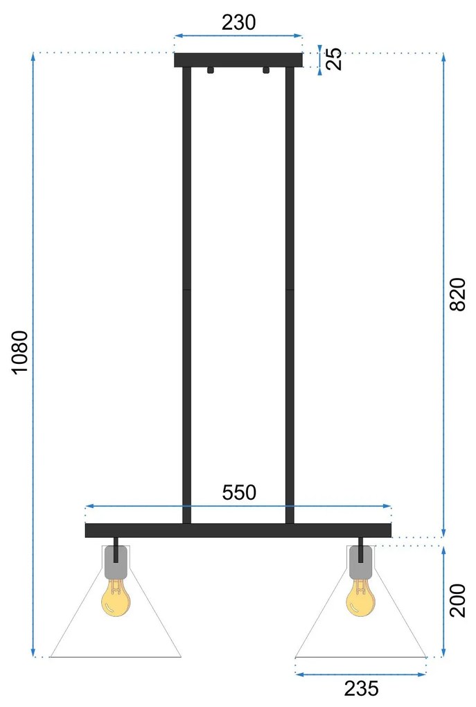 LAMPADA DA SOFFITTO DI VETRO METALLICO APP317-2CP