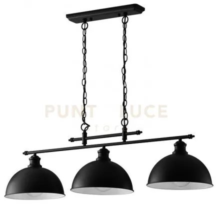 Lampadario a sospensione charleston in metallo nera 3 luci attacco ...