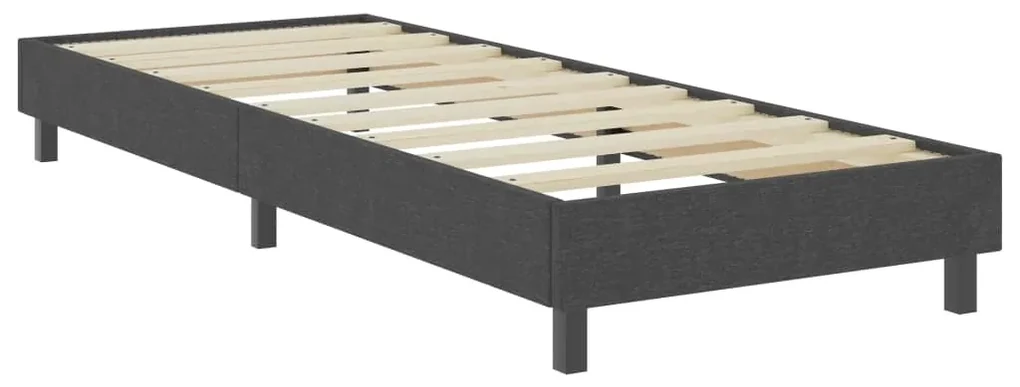 Letto a molle grigio in tessuto 90x200 cm