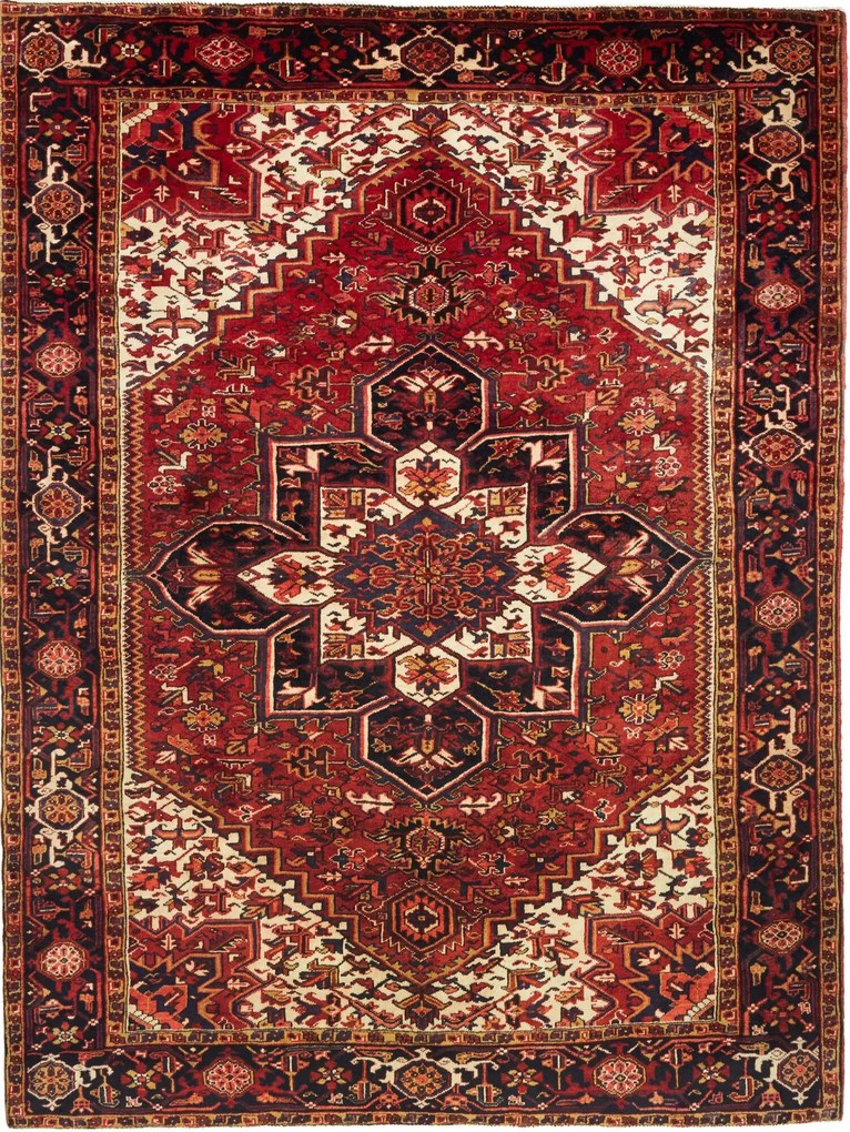 Heriz Tappeto 300x230 Rosso (Iran) Annodato A Mano