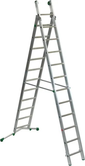 Scala a sfilo FACAL Super Prima in alluminio 2 rampe da 12 gradini portata massima 150 kg EN 131 per lavori fino a 7.2 m