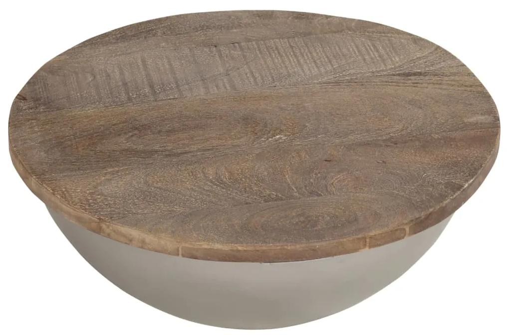 Tavolino da caffè semisferico Ø60 cm in legno massello di mango