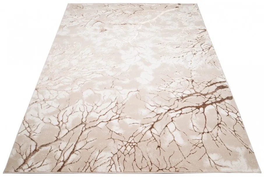 Tappeto moderno semplice beige con motivo marrone Larghezza: 140 cm | Lunghezza: 200 cm