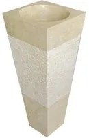 Lavabo freestanding in Marmo Piramide Beige alto 90 cm e dimensioni 40x40