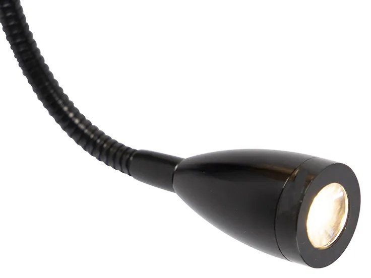 Lampada da parete intelligente nera con paralume in velluto incl. Wifi A60 - Stacca