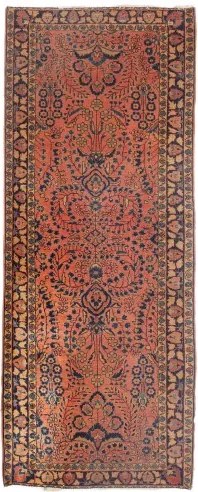 Antik Stilizzato Terracotta Blu Scuro Corsia 74x190 Cm