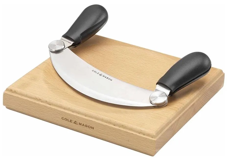 Cole&Mason - Tagliere da cucina e coltello a culla 21,5x51,5 cm faggio