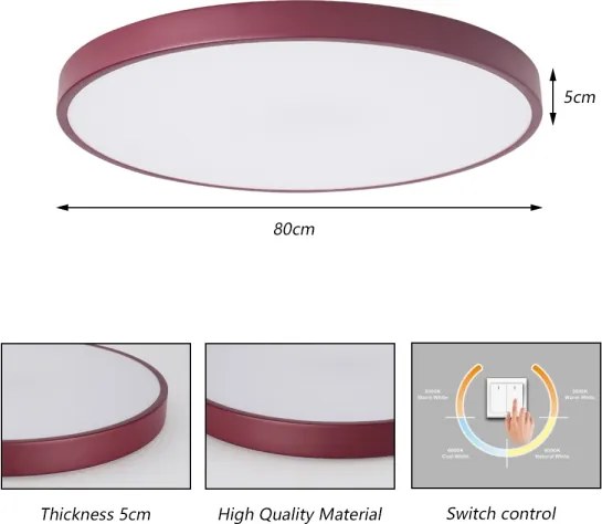 Brilagi - Plafoniera LED POOL LED/100W/230V 3000/4000/6000K 80 cm bordeaux