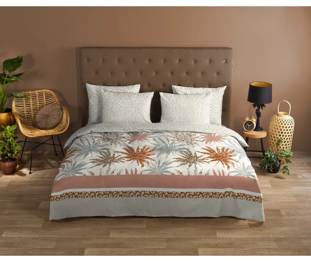 Biancheria da letto in cotone bianco e grigio chiaro per letto singolo 140x200 cm - Good Morning