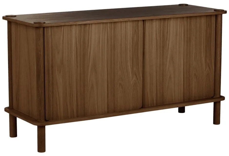 Cassettiera marrone in rovere massiccio con ante scorrevoli 135x73,5x48 cm Italic – UMAGE