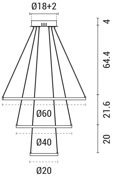 Lampadario LED a sospensione con filo LED/42W/230V 3000K nero