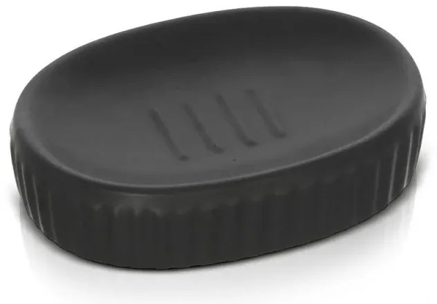 Porta sapone da appoggio nero in ceramica Cup