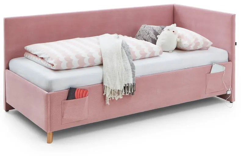 Letto da bambini rosa con sponde e spazio contenitivo 90x200 cm Cool – Meise Möbel