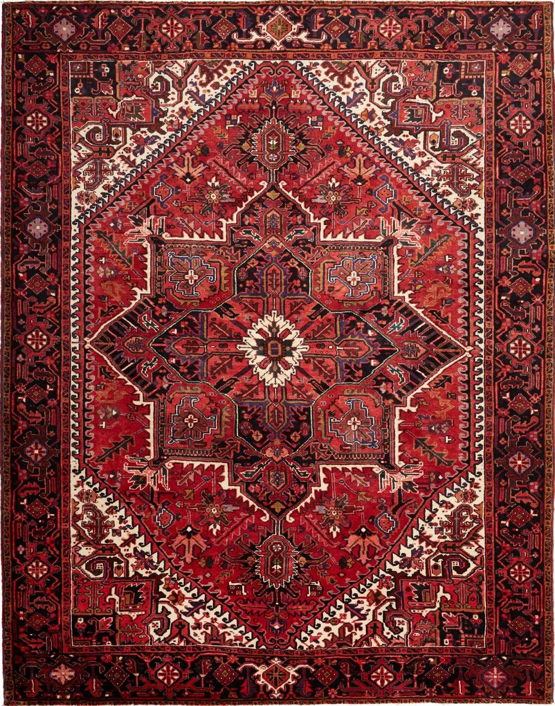 Heriz Tappeto 260 x 330 Blu (Iran) Annodato A Mano