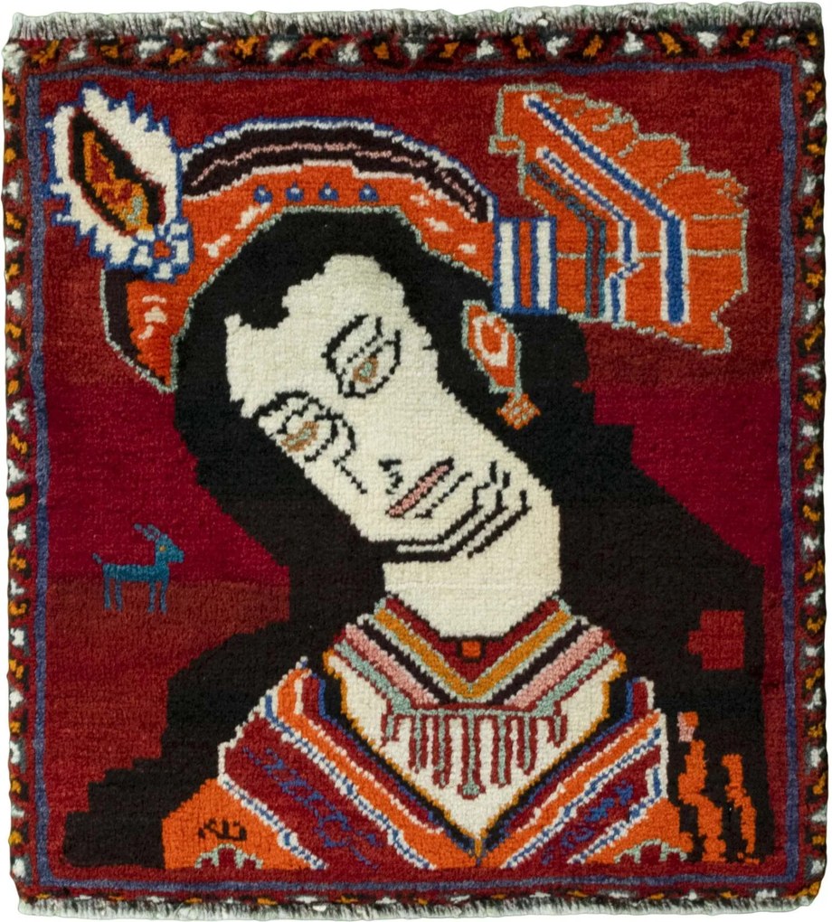 Shiraz Tappeto persiano 50x60 Rosso (Iran) Annodato A Mano