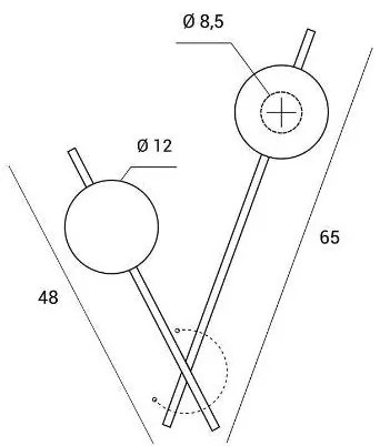 Mikado parete/soffitto 2 luci vetro cosmo