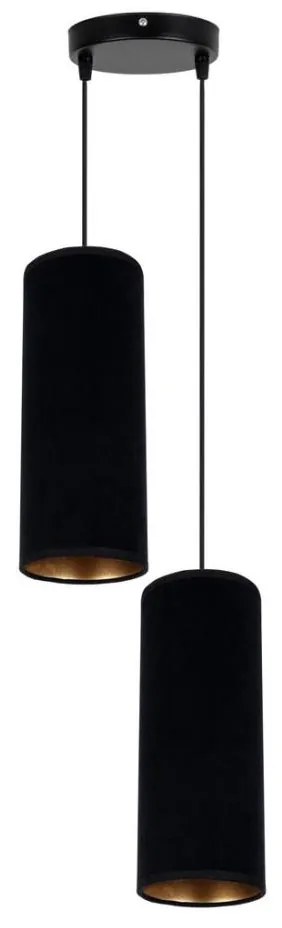 Lampadario a sospensione con filo AVALO 2xE27/60W/230V diametro 20 cm nero