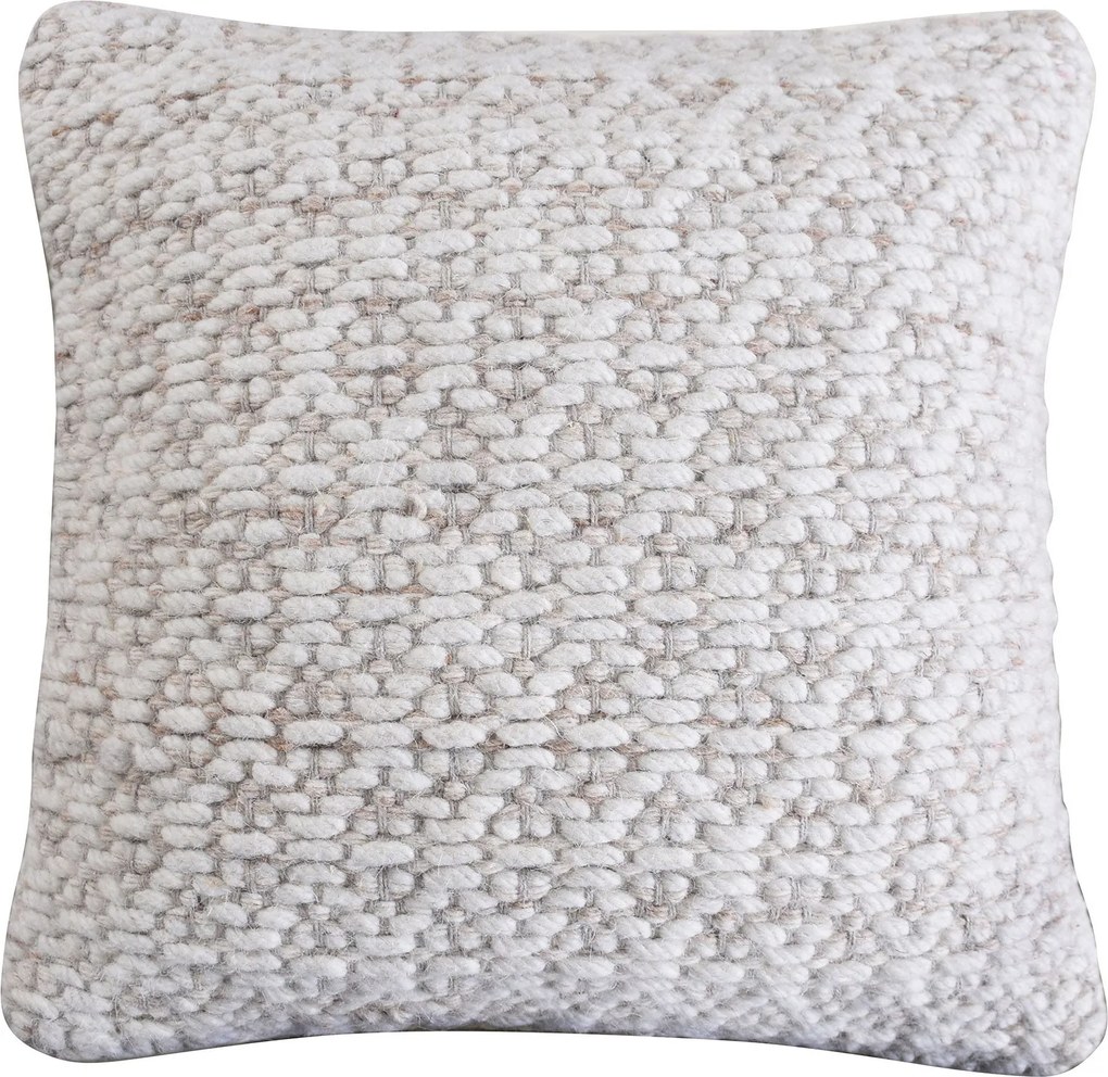TRAVIS - cuscino in lana avorio con decoro 45 x 45