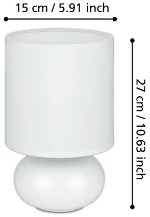 Eglo 93046 - Lampada da tavolo TRONDIO 1xE14/40W/230V