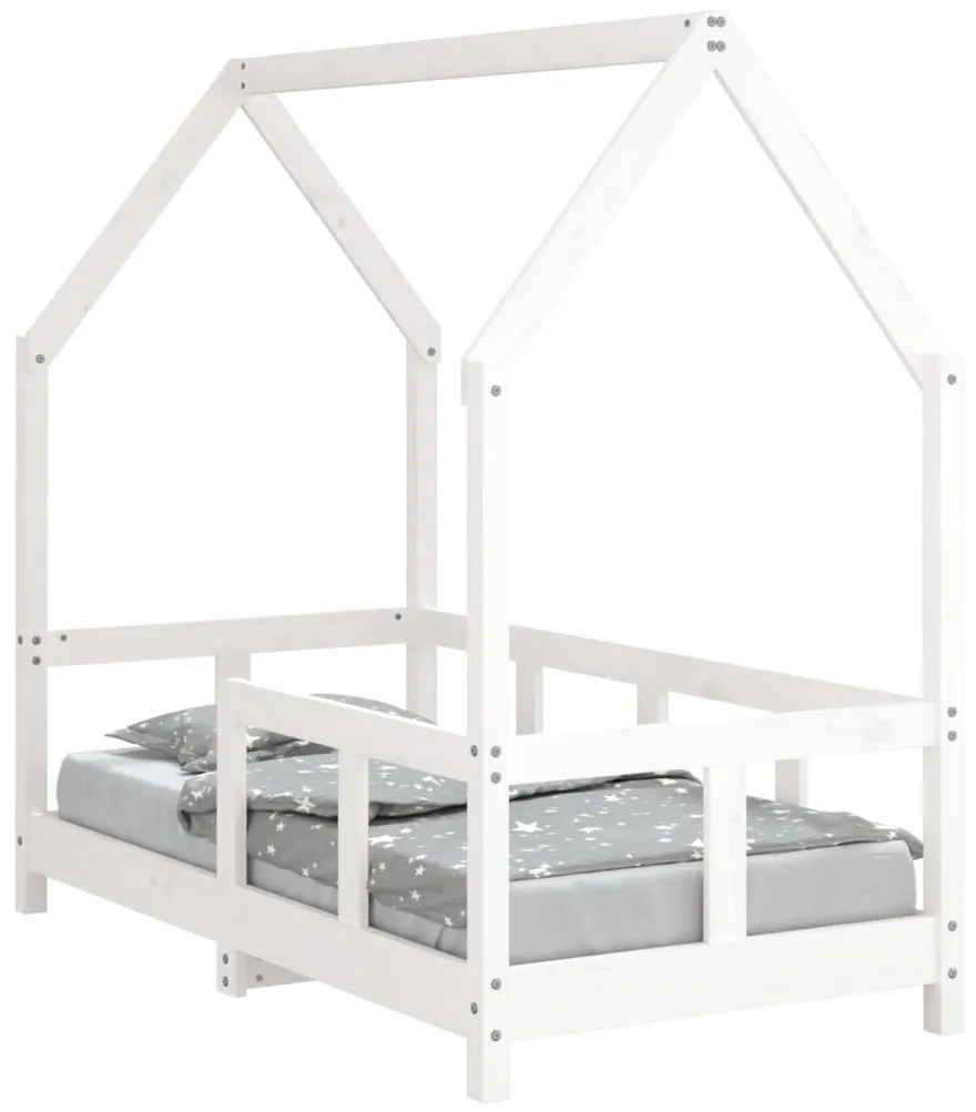 Giroletto per bambini bianco 70x140cm in legno massello di pino