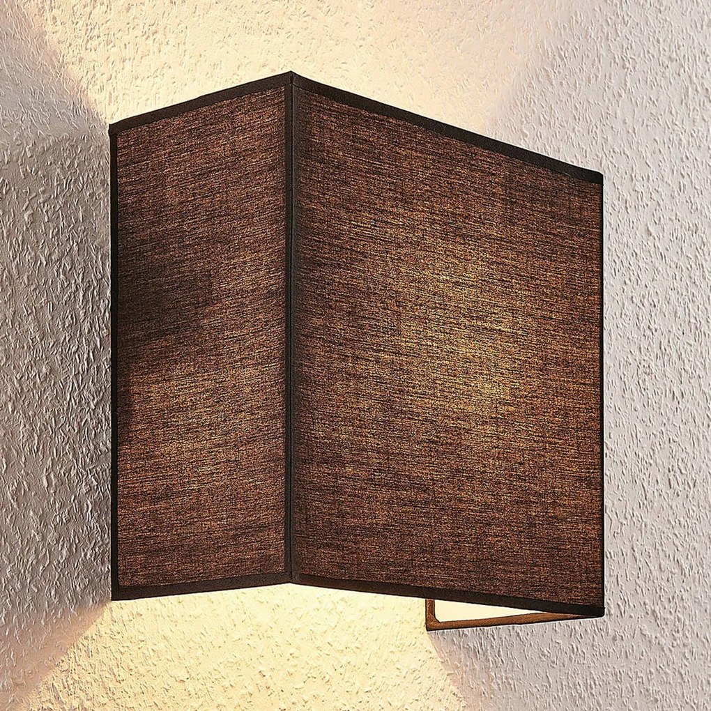 Applique da parete Adea Lindby, dimmerabile, Nero, Camera da letto, Tessuto / Stoffa / Seta, Moderno, Applique