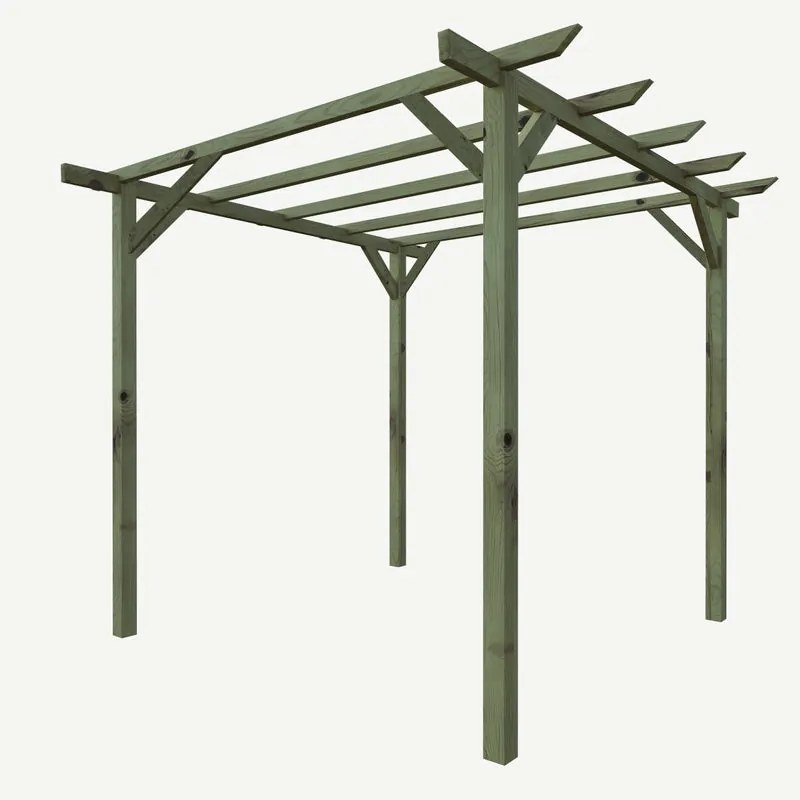 Pergola Singola Trave impregnata fsc in legno massello struttura naturale L 300 x P 300 x H 247 cm