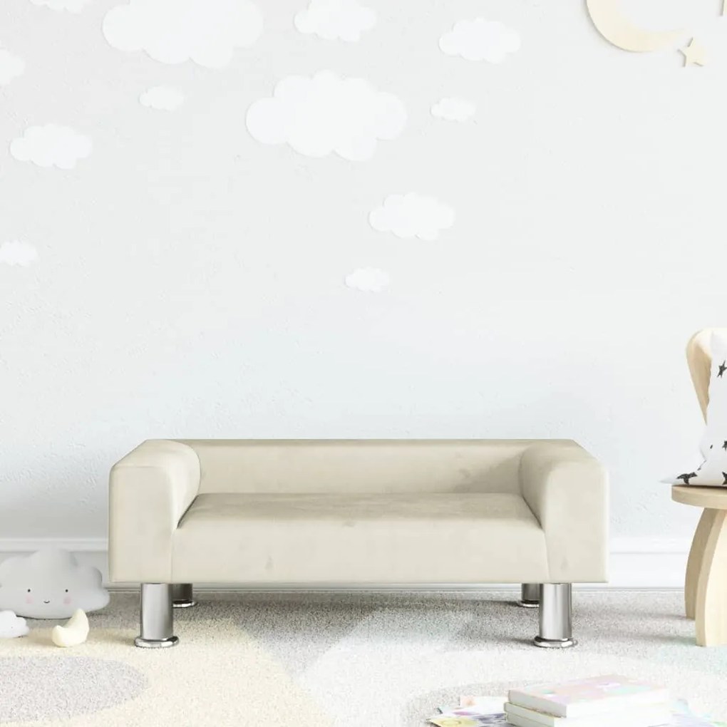 Divano Per Bambini Crema 70x45x26,5 Cm İn Velluto /