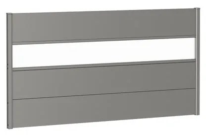 Frangivista con vetro in acciaio metallizzato grigio BIOHORT L 180 x H 91 cm, spessore 44 mm