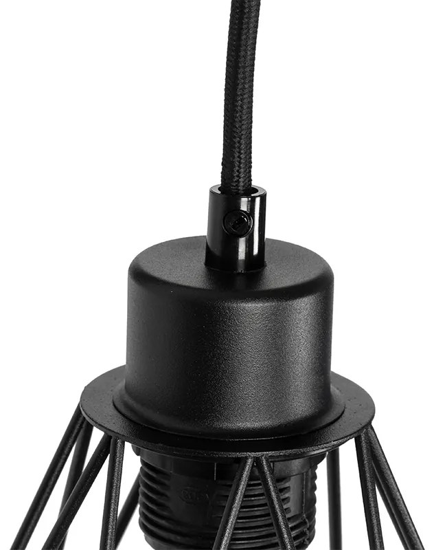 Lampada da parete smart nera con legno incl. WiFi A60 - Chon