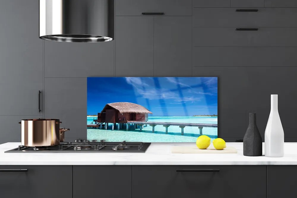 Rivestimento parete cucina Architettura della casa sulla spiaggia del mare 140x70 cm