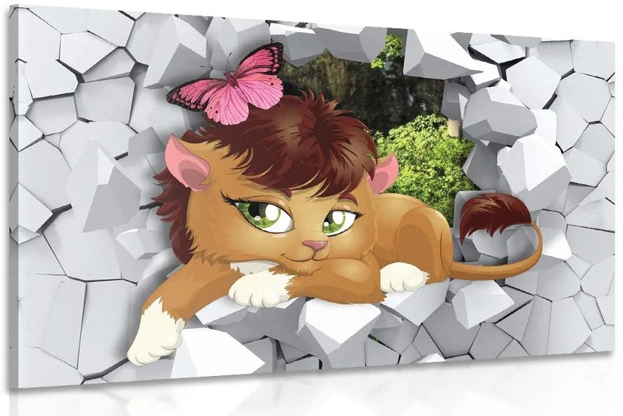 Quadro su tela – Cucciolo di leone adorabile