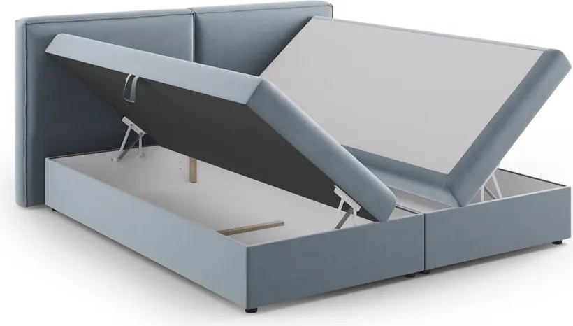 Letto boxspring azzurro con contenitore 160x200 cm Arendal - Cosmopolitan Design