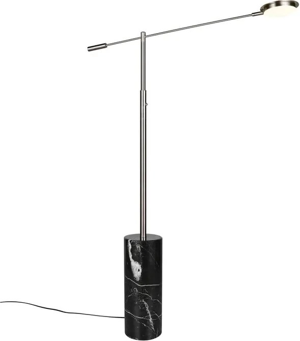 Lampada da terra LED nera e argentata (altezza totale 145 cm) Fiore – Trio Select