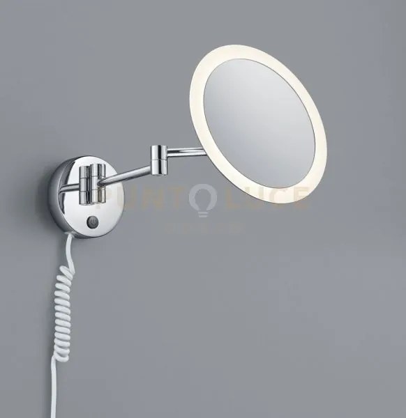 View applique led 3w 280lm, 3000k bagno con specchio tondo retroill...